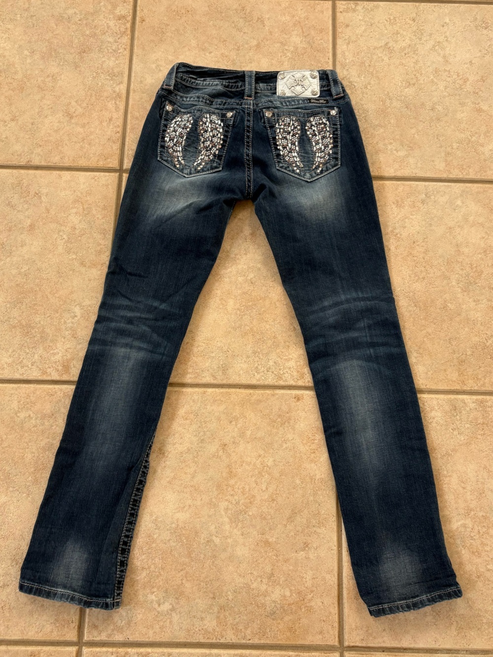 Miss Me Y2K Angel‎ Wing Bling Pocket Jeans